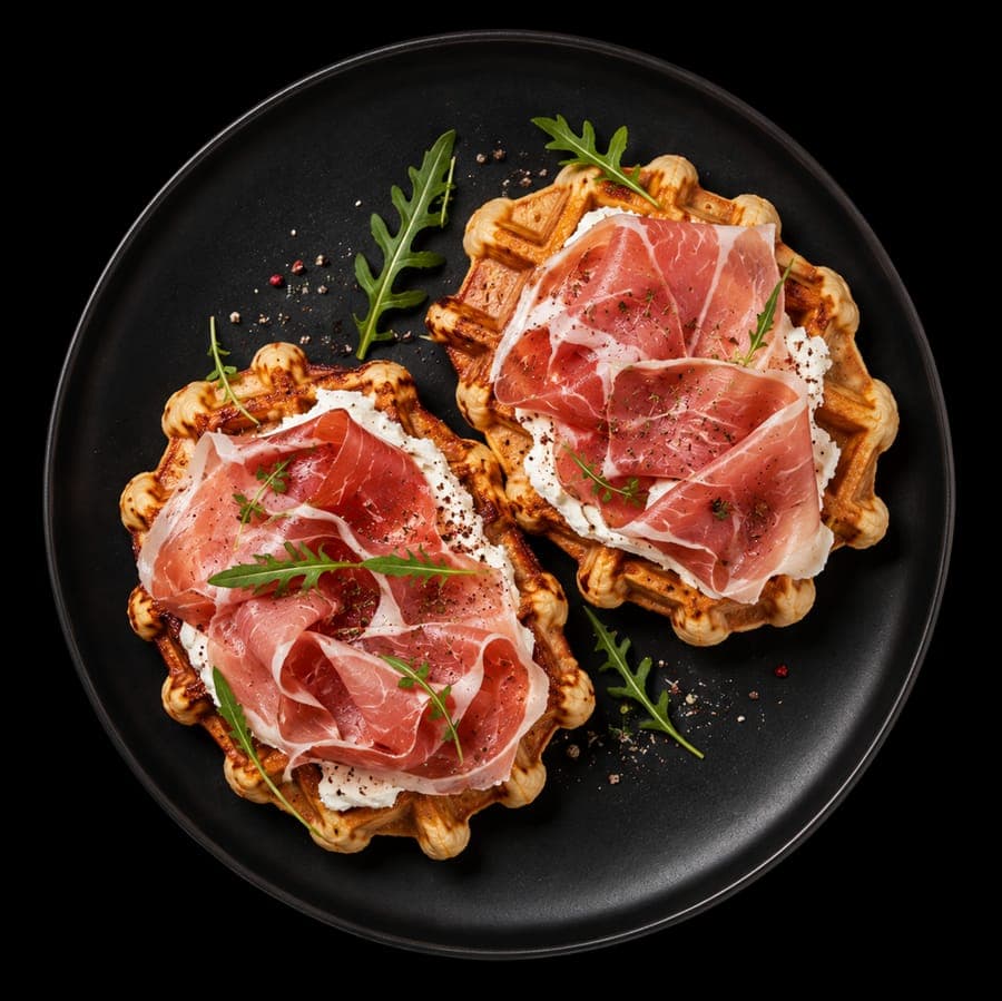 A beautifully plated Bella&Bona signature waffle